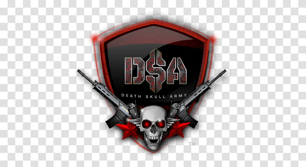 Download Skull With Gun Logo Death Skull Army, Helicopter, Weapon, Advertisement, Poster Transparent Png
