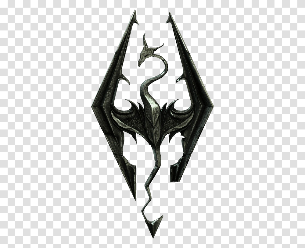 Download Skyrim Skyrim Logo, Sculpture, Art, Statue, Dragon Transparent Png