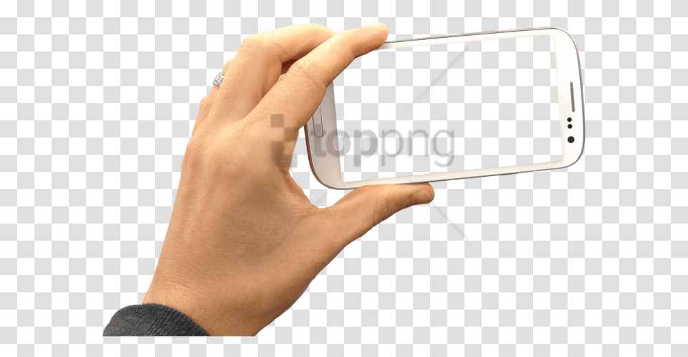 Download Smartphone Landscape Holding Hand Photo Background, Person, Human, Electronics, Mobile Phone Transparent Png