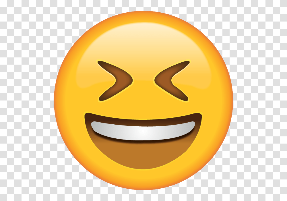 Download Smiling Face With Tightly Closed Eyes Emoji Island, Label, Plant, Sticker Transparent Png