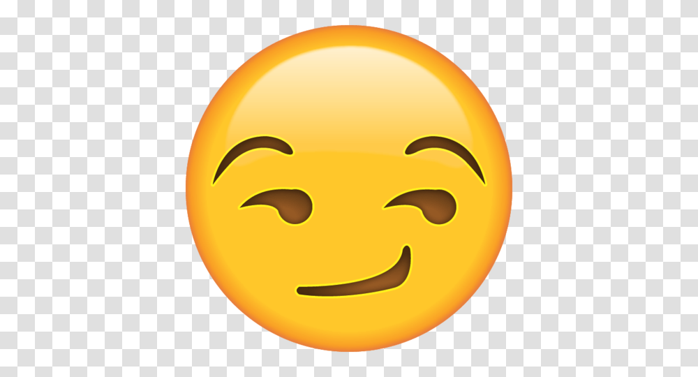 Download Smirk Face Emoji Icon Angel Emoji Emoji, Logo, Food, Plant Transparent Png
