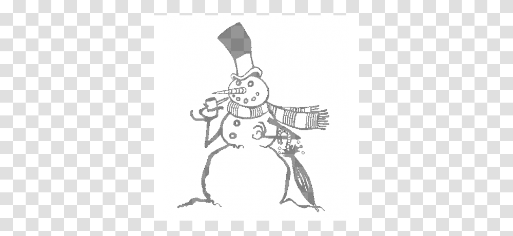 Download Snowman Clipart Snowman Drawing Clip Art Snowman, Stencil, Outdoors, Nature, Leisure Activities Transparent Png