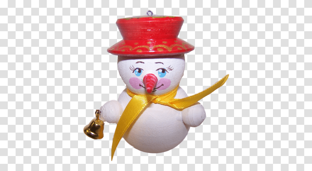 Download Snowman With Bell & Yellow Ribbon Clown Full Clown, Toy, Doll, Winter, Outdoors Transparent Png