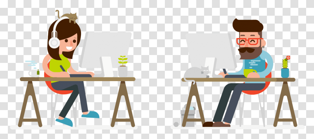 Download So You've Got A Great Group Of It Support People Vector Work People, Chair, Furniture, Lighting, Person Transparent Png