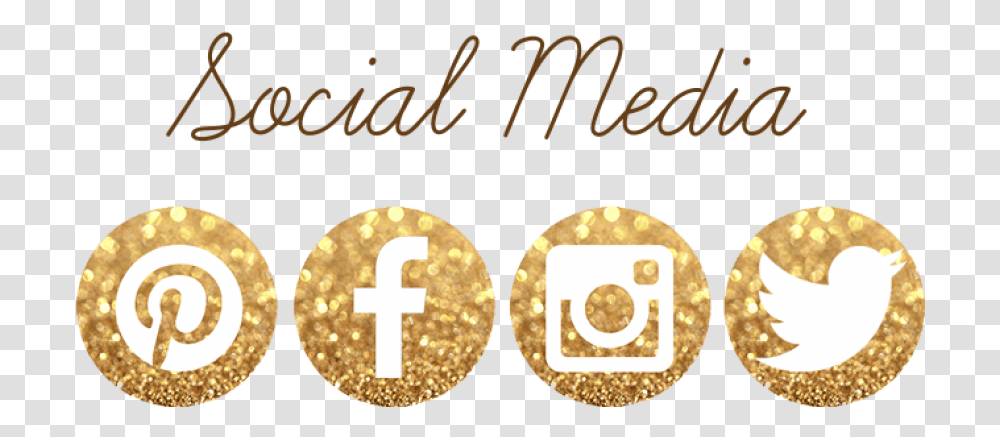 Download Social Media Gold Facebook And Instagram Logo Gold Social Media Logo, Text, Symbol, Alphabet, Number Transparent Png