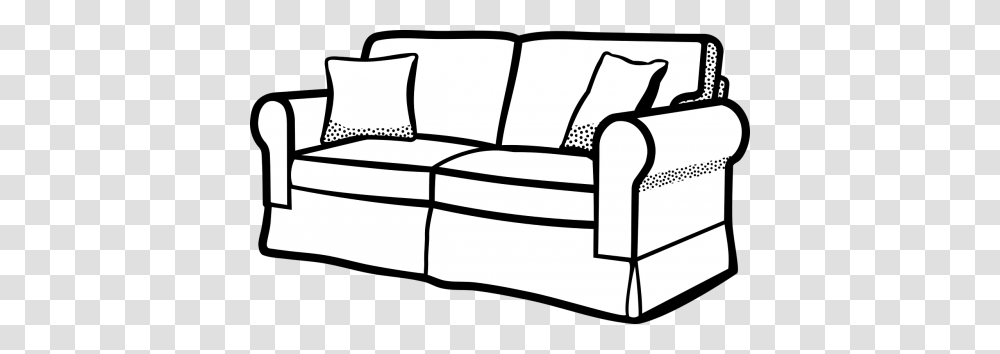 Download Sofa Black And White Clipart Couch Furniture Clip Art, Chair, Rug, Cushion, Armchair Transparent Png