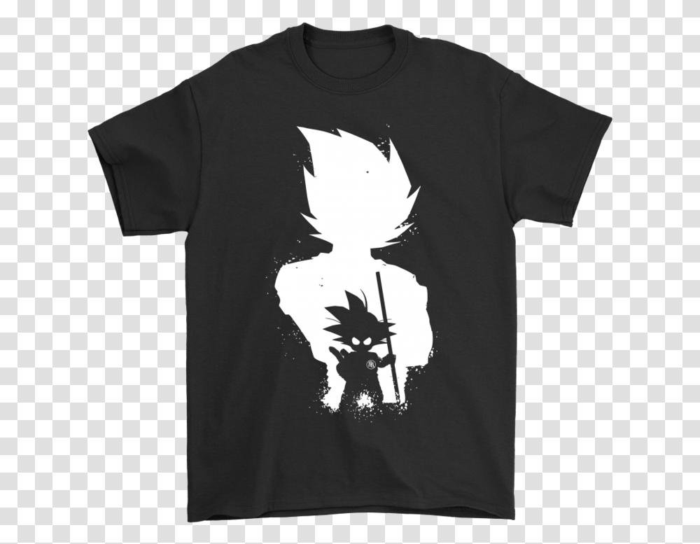 Download Son Goku Black And White Dragon Ball Shirts T Shirt Dragon Ball Wallpaper Black, Clothing, Apparel, T-Shirt, Person Transparent Png