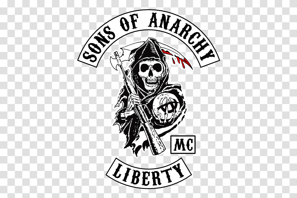Download Sons Of Anarchy Reaper Logo Sons Of Anarchy Logo, Pirate, Person, Human, Poster Transparent Png