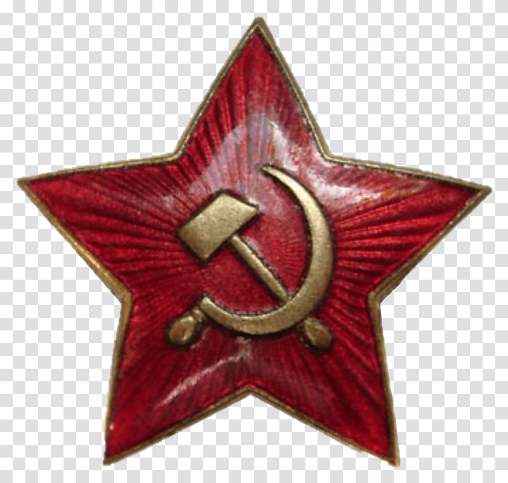 Download Soviet Sovietunion Badge Soviet Red Star, Star Symbol, Sweater, Clothing, Apparel Transparent Png