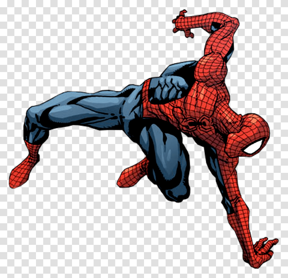 Download Spiderman Comic Comic Spider Man, Person, Batman, Hand, Ninja Transparent Png