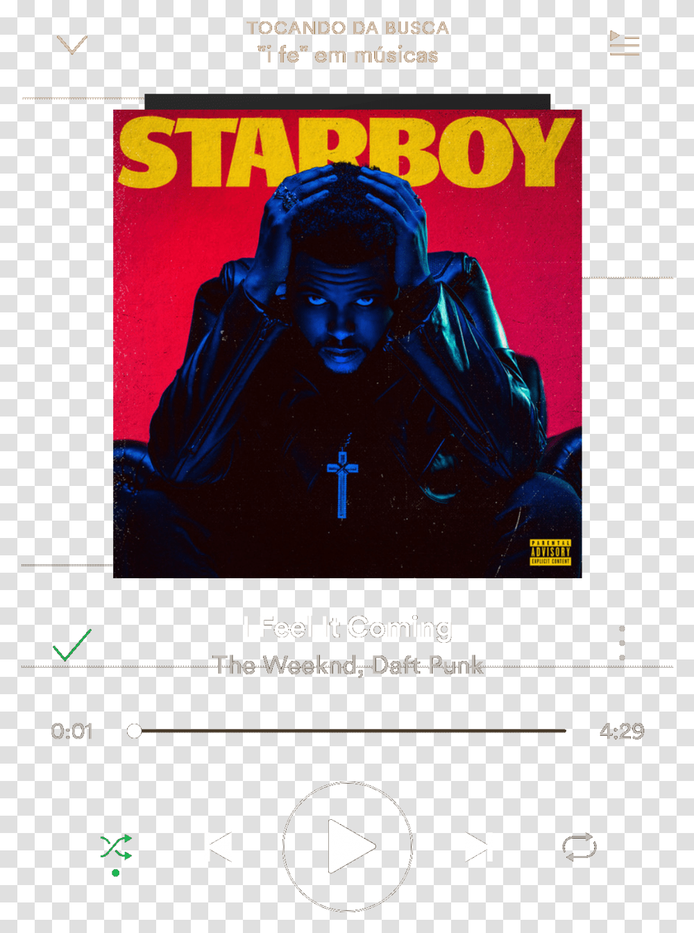 Download Spotify The Weeknd I Feel It Coming Now Screenshot, Poster, Advertisement, Person, Human Transparent Png
