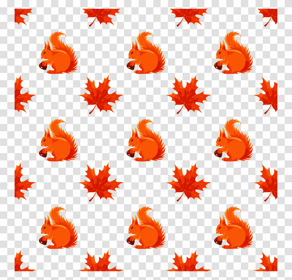 Download Squirrel Pattern Clipart Squirrel Clip Art Leaf Flower, Plant, Fire, Tree, Maple Transparent Png
