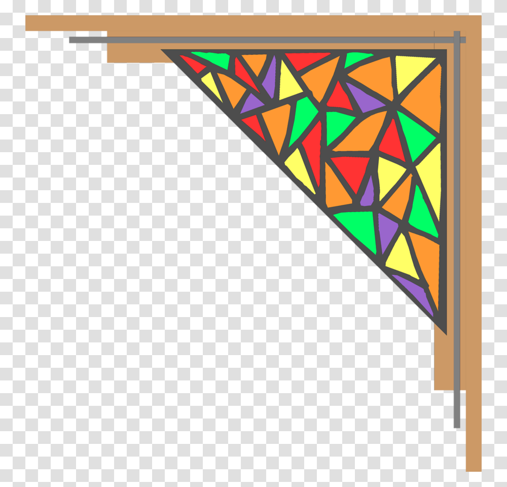Download Stained Glass Frame Clipart Window Stained Glass, Toy, Triangle, Kite Transparent Png