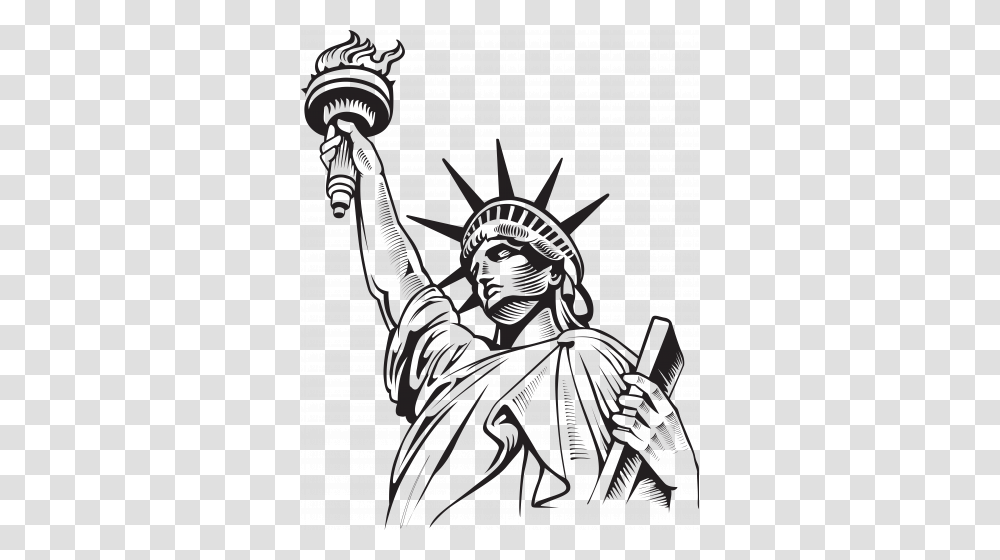 Download Statue Of Liberty Illustration Clipart Statue Of Liberty, Sculpture, Person, Human, Hand Transparent Png