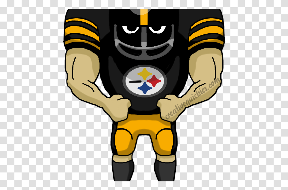 Download Steelers Clip Art New Orleans Saints Cartoon Cartoon Football Player, Person, Hand, People, Costume Transparent Png