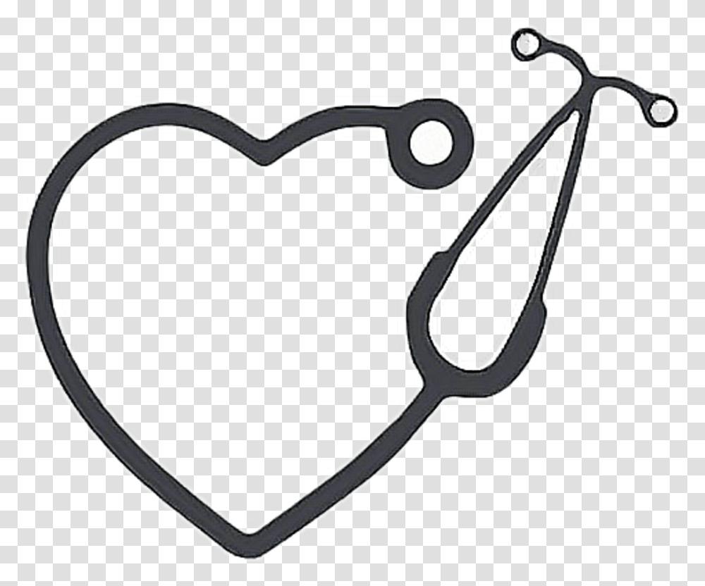 Download Stethoscope Heart Nursing Nurse Freetoedit Heart Heart Stethoscope Clipart, Stencil Transparent Png