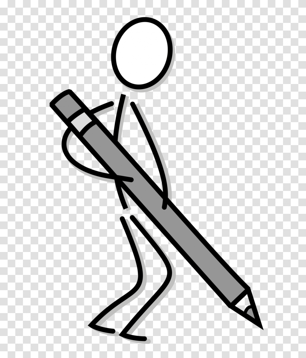 Download Stick Person Writing Clipart Stick Figure, Leisure Activities, Scissors, Blade, Weapon Transparent Png