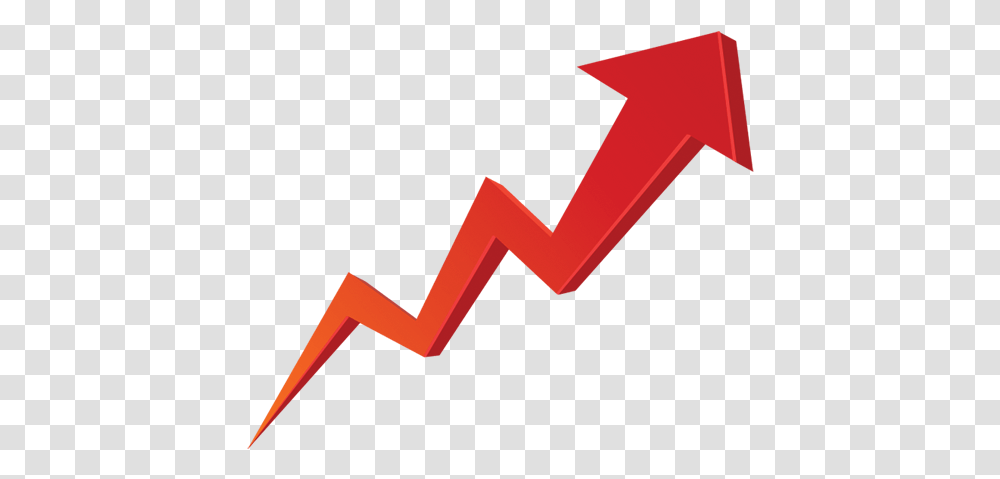 Download Stock Market Graph Up Image Red Arrow Going Up, Cross, Wildlife, Animal Transparent Png