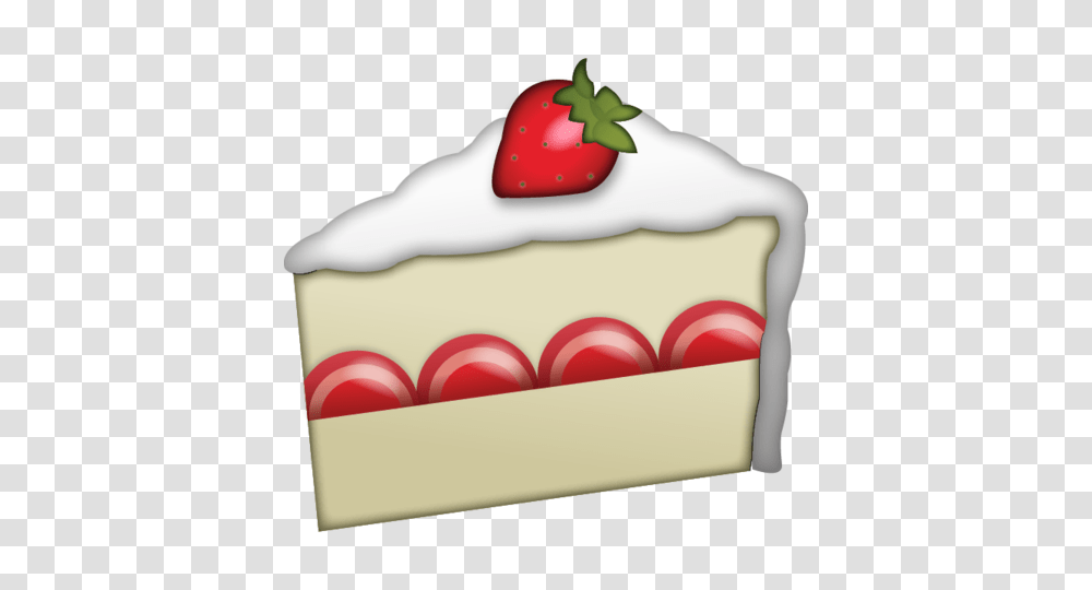 Download Strawberry Cake Emoji Emoji Island, Plant, Fruit, Food, Birthday Cake Transparent Png