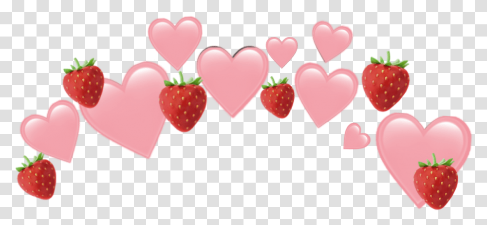 Download Strawberry Crown Emoji Hd Uokplrs Strawberry Emoji, Heart, Cushion, Pillow, Plant Transparent Png