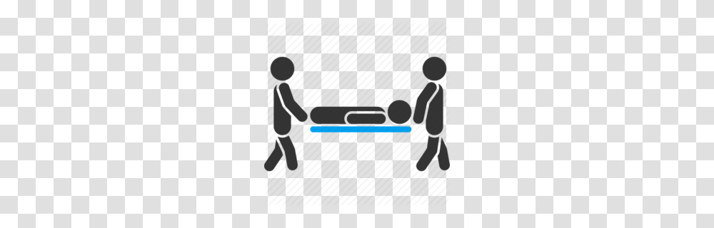 Download Stretcher Hospital Clipart Medical Stretchers Gurneys, Person, Duel, Silhouette, Weapon Transparent Png