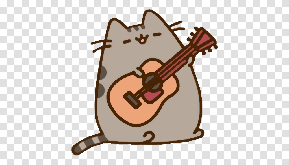 Download String Pusheen Cat Guitar Pusheen Cat, Leisure Activities, Musical Instrument, Lute, Text Transparent Png