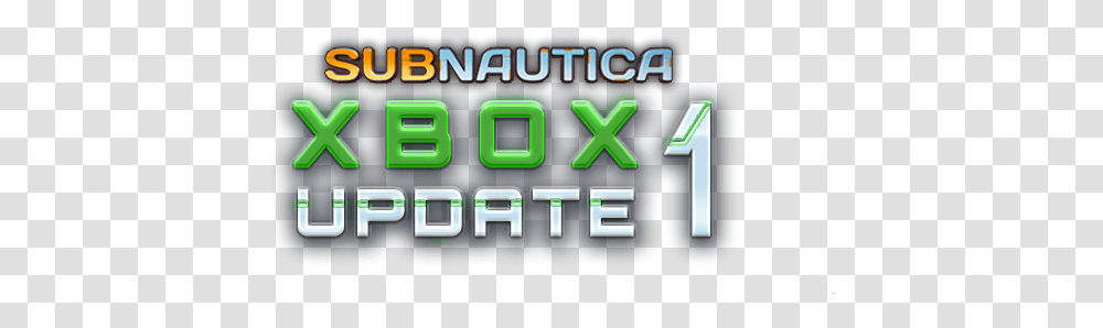 Download Subnautica Xbox Update One Graphic Design, Word, Text, Minecraft, Pac Man Transparent Png