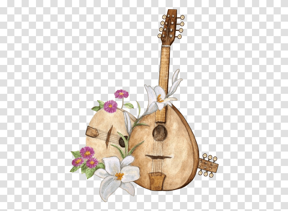 Download Suite Music Writing Le Net Lute Decoupage Paper, Musical Instrument, Leisure Activities, Plant, Guitar Transparent Png