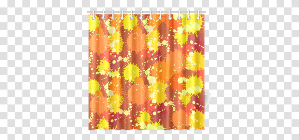 Download Summer Orange Yellow Splash Painting Shower Curtain Shower Curtain Transparent Png