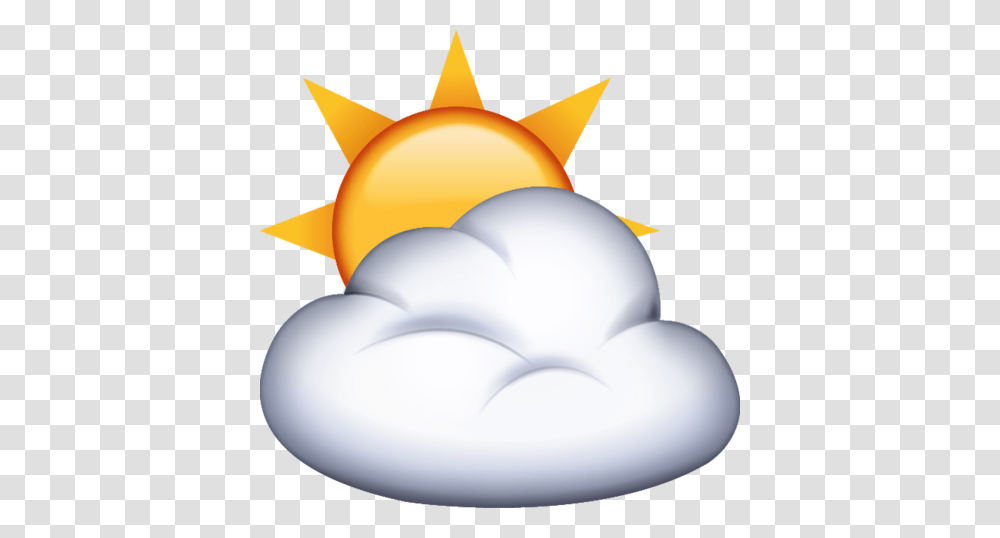Download Sun Behind Cloud Emoji Image In Emoji Island, Outdoors, Nature, Lamp, Sky Transparent Png