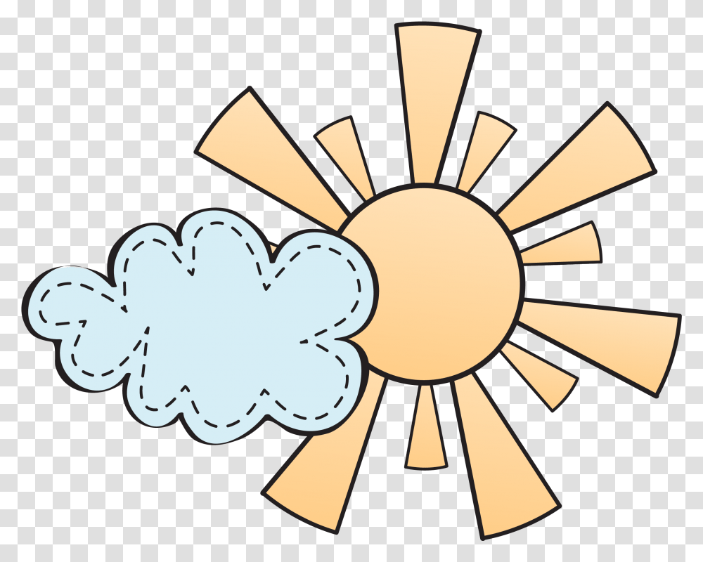 Download Sun Clouds Clipart Outspoken Wheel, Nature, Outdoors, Symbol, Sky Transparent Png