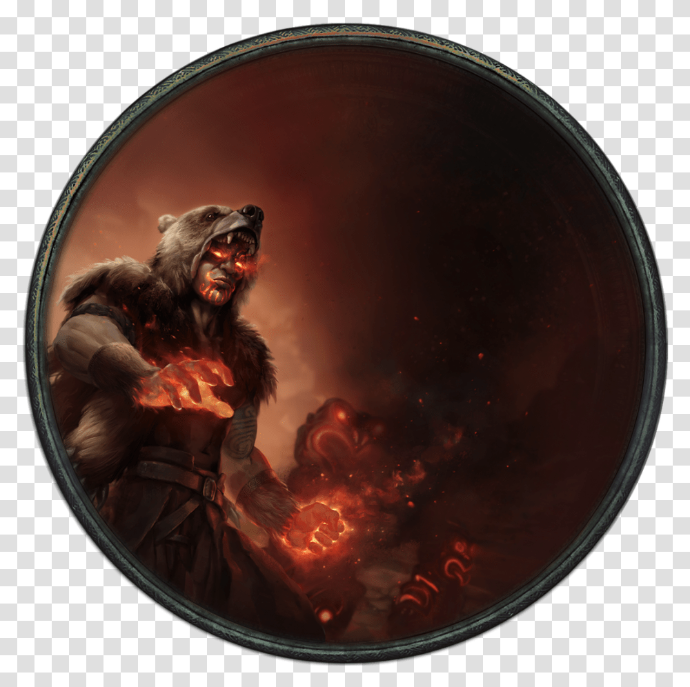 Download Sunder Burn Fire Chief Path Of Exile Ascendancies Art, Person, Painting, Nature, Outdoors Transparent Png