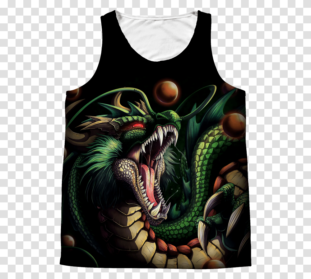 Download Super Saiyan Shenron 1 Sided 3d Tank Top T Shirt Realistic Shenron Dragon, Snake, Reptile Transparent Png