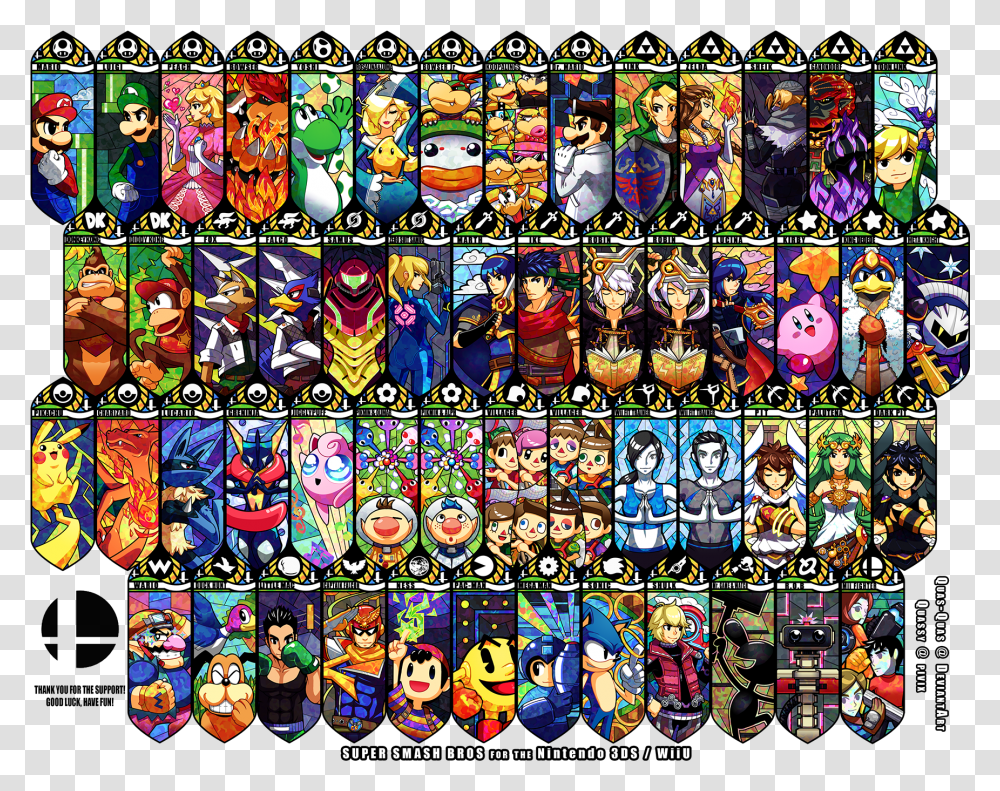 Download Super Smash Brothers Video Games Nintendo Smash Bros Character Art, Collage, Poster, Advertisement, Rug Transparent Png