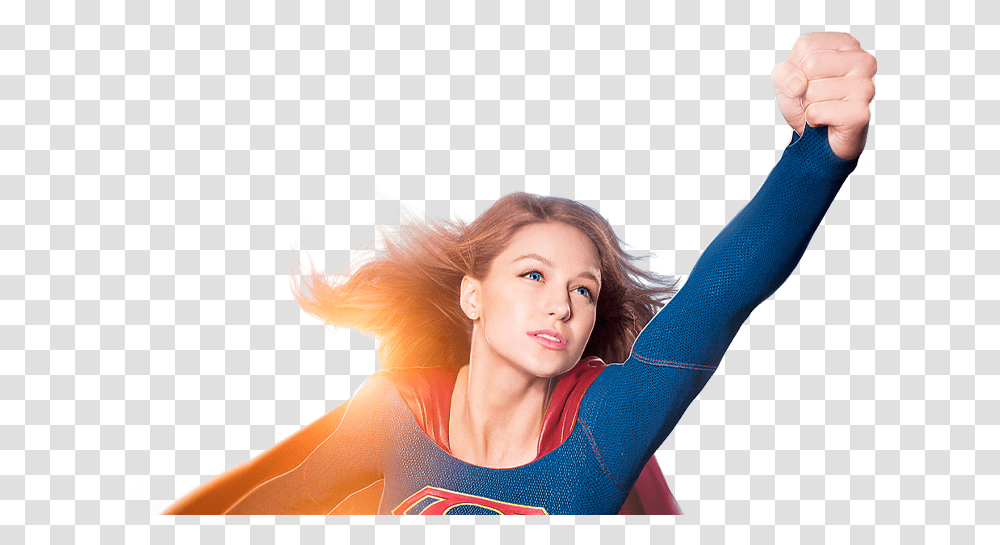Download Supergirl Female Superhero Super Girl Logo, Person, Woman, Arm Transparent Png
