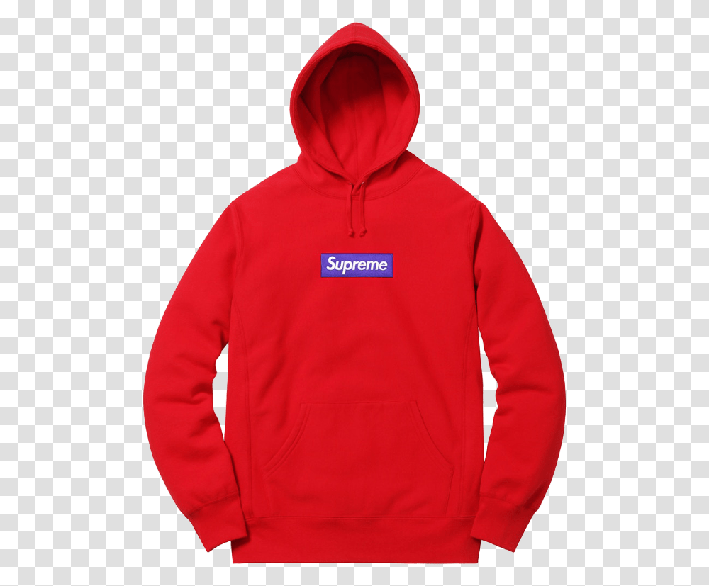 Download Supreme Box Logo Red Image Hoodie, Clothing, Apparel, Sweatshirt, Sweater Transparent Png