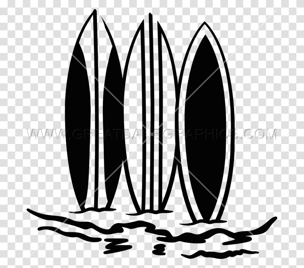 Download Surfboard Black And White Illustration, Bow, Plant Transparent Png