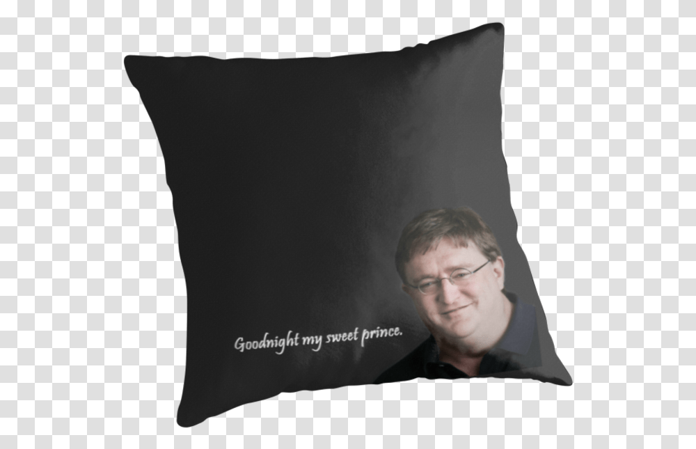 Download Svg Images Of Gabe Newell Pillow Heart No Background, Cushion, Person, Human, Glasses Transparent Png