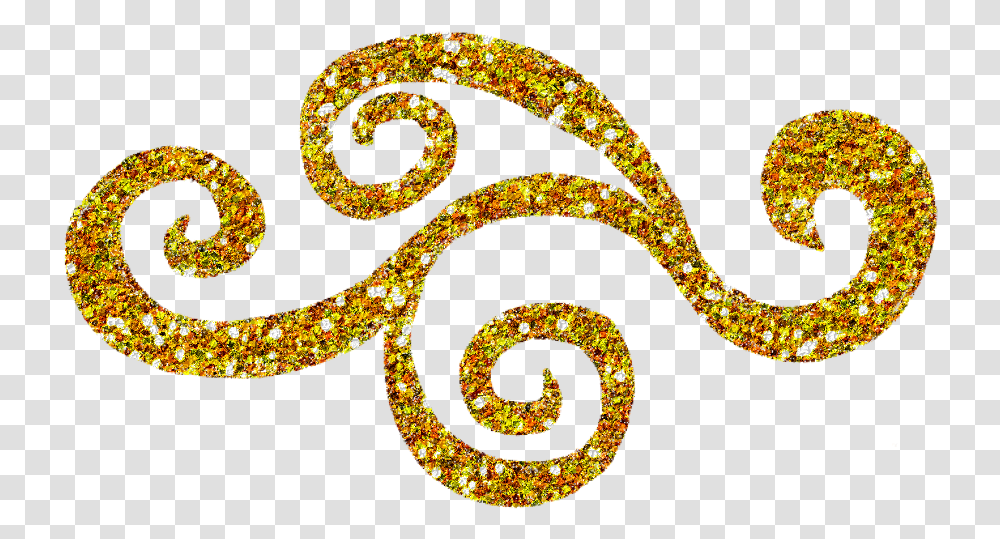 Download Swirls Image Background Gold Swirls, Snake, Animal Transparent Png