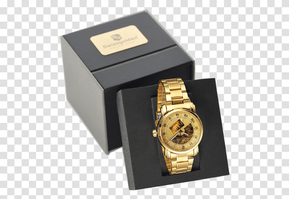 Download Swissgolden Gold Bar Premium Background Watch Gold, Wristwatch, Box, Clock Tower, Architecture Transparent Png