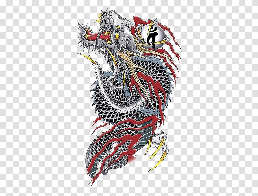 Download Tattoo Kiryu Yakuza Kazuma Irezumi Japan Clipart Dragon Of Dojima Tattoo, Bird, Animal, Drawing, Modern Art Transparent Png