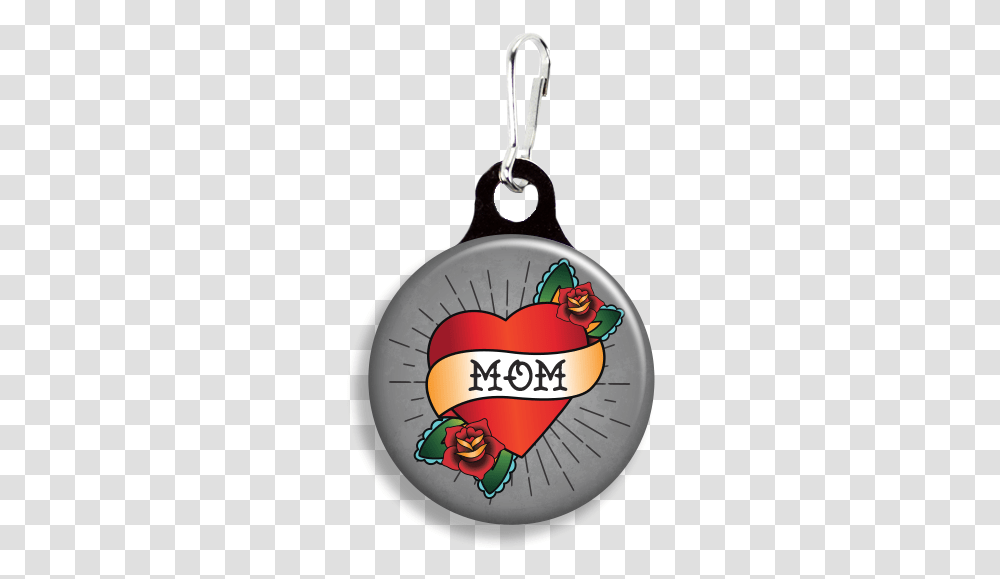 Download Tattoo Mom Heart Gray Zoogee Pzp3 Zipper Pulls Fetch, Food, Pendant, Text Transparent Png