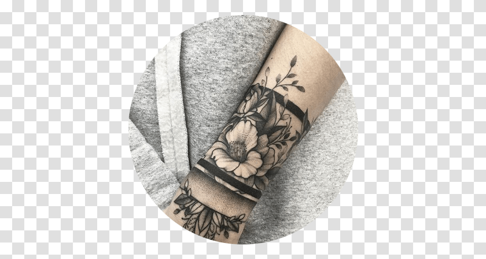 Download Tattoo Removal Tattoo Flower Arm Band Image Wrist Cool Tattoos, Skin, Sleeve, Clothing, Apparel Transparent Png