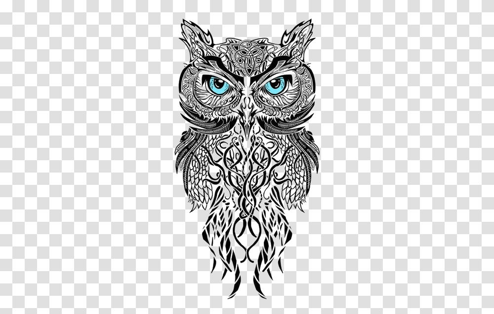 Download Tattooing Owl Black And Gray Tattoo Ruin Piercing Owl Tattoo Designs, Pattern, Ornament, Fractal, Floral Design Transparent Png