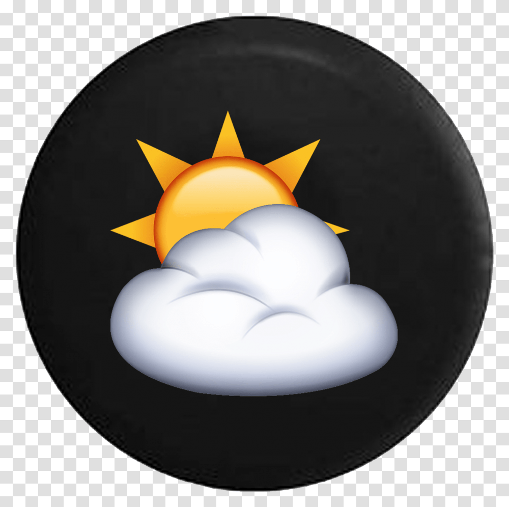 Download Text Emoji Sun Cloud Emoji, Lamp, Symbol, Logo, Trademark Transparent Png