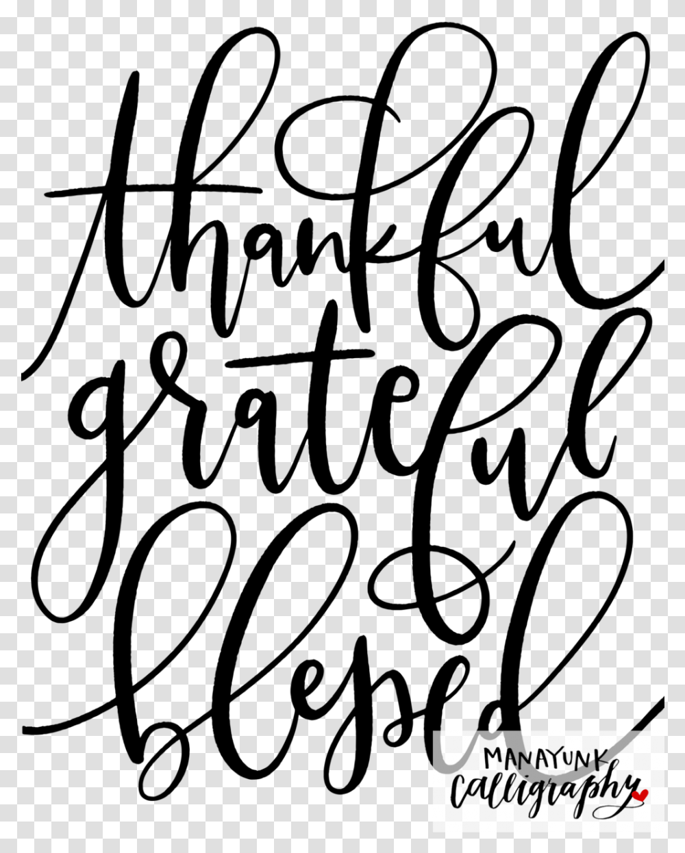 Download Thankful Grateful Blessed Calligraphy, Gray, World Of Warcraft Transparent Png