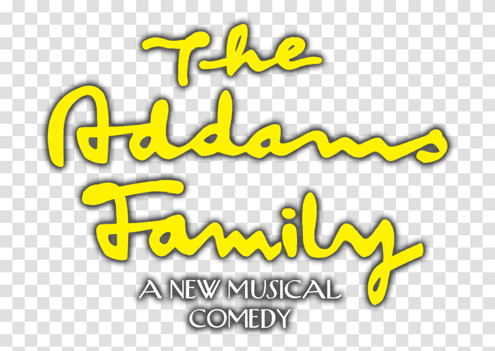 Download The Addams Family Musical Addams Family Musical, Text, Label, Alphabet, Food Transparent Png