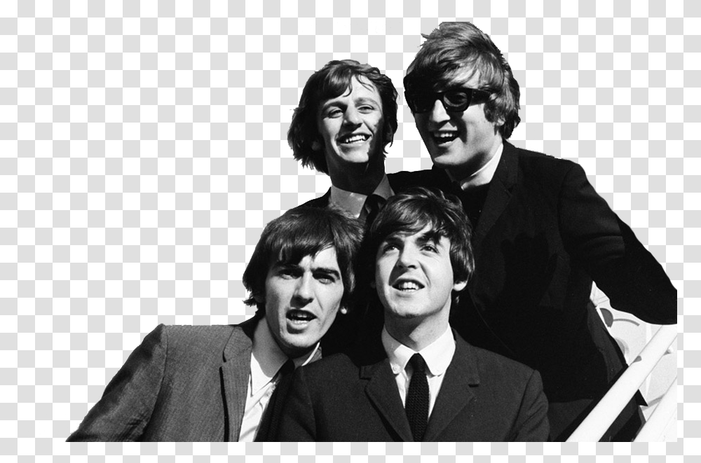 Download The Beatles U Es Una Recopilacin De Beatles Black And White, Tie, Person, Performer, Suit Transparent Png