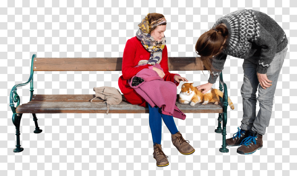 Download The Cat Loves P And G Sun Image For Free Sitting On Bench, Furniture, Person, Shoe, Footwear Transparent Png
