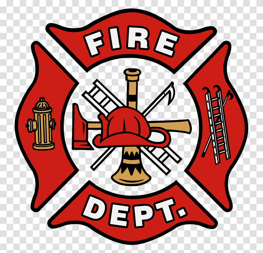 Download The Fire Department Logo Is Called Maltese Firefighter Logo, Armor, Dynamite, Bomb, Weapon Transparent Png